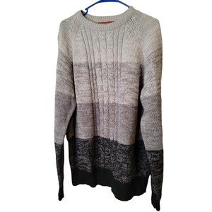 Vintage Chartwell Size XL Mens Sweater Gray Cable Knit Crew Neck Top